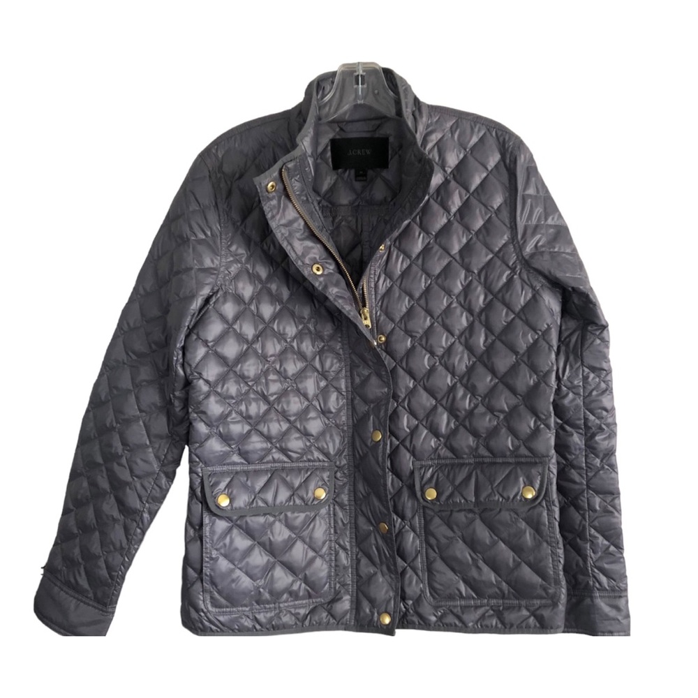 J. CREW Gray Down Filled Quilted Puffer - Medium - Picture 2 of 5